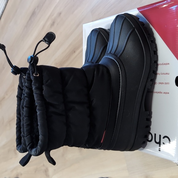 CHOOKA WOMEN'S NYLON PUFFER MID COLD WEATHER BOOT - BLACK - Picture 5 of 7